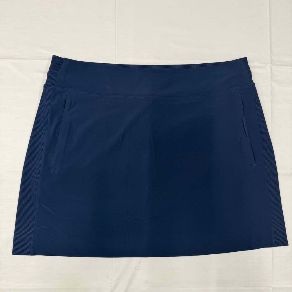 Member's Mark stretch skort women's Size L blue short zip pockets